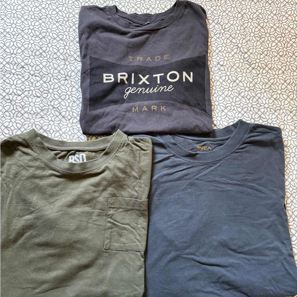 Brixton Graphic Tee, RVCA and RSQ Tee Bundle